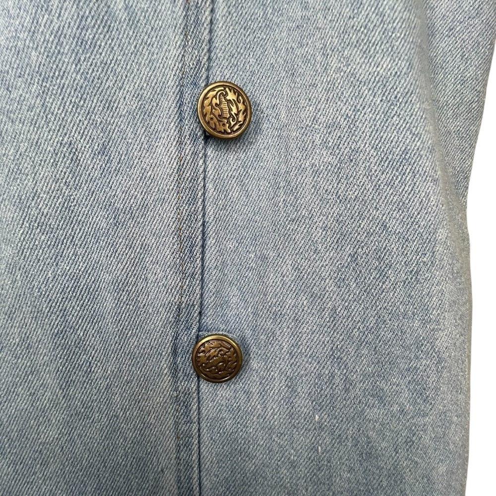 Vintage 80s 100% Cotton Denim Dress Size Medium - Picture 3 of 8